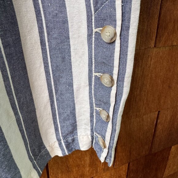 EUC Madewell Side Button Huston Stripe Pull On Crop Wide Leg Pants in Medium - Picture 5 of 10